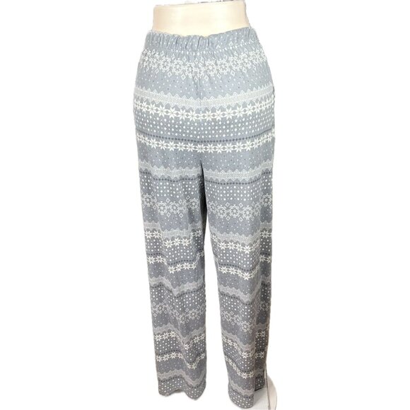 Anne Klein +1X Gray Print Pocket Drawstring Pants Long Sleeve Sleepwear 2 Pc Set - Picture 9 of 11